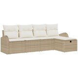 vidaXL 5-dijelni set vrtnih sofe s jastucima Bež Poli Rattan | shoptok.hr