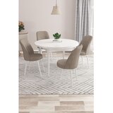 Hanah home trpezarijski set Kea, sto i 4 stolice, bela ploča, kapućino tkanina Babyface | Eponuda.com
