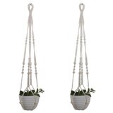 INF Beige Macrame Plant Hanger Set of 2 - Handwoven Cotton Rope Basket, (5000248515) Cene