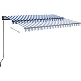  Tenda na ručno uvlačenje s LED svjetlima 3 x 2 5 m plavo-bijela | shoptok.hr