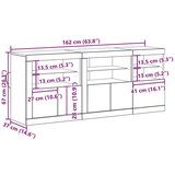  Stranski bife z LED svetili Stari les 162x37x67 cm Izdelan les | Shoptok.si