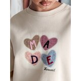 DStreet Bluza damske oversiz z sercami MADELIN cappuccino | shoptok.hr