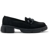 GOODIN Black women's loafers with a decorative chain | shoptok.hr