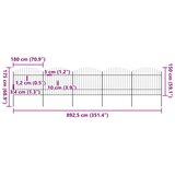  Vrtna ograda s vrhom koplja Čelik 892,5 x 175 cm Crna | shoptok.hr