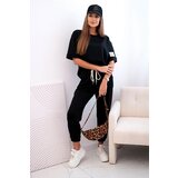 Kesi Włoski Women's viscose set with short sleeves and trousers black Cijene