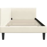  Kutni okvir kreveta Krema 80 x 200 cm Velvet i inženjerski drvo | shoptok.hr