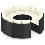  8-dijelni set vrtnih sofa od poliratana s jastucima crni | shoptok.hr