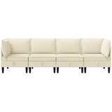  Set namještaja za dnevni boravak 4 pcs Krem Tkanina | shoptok.hr