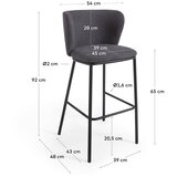 Kave Home Tamno siva barska stolica (visine sjedala 65 cm) Ciselia – | shoptok.hr