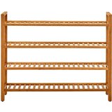 Maison Chic Stojalo za čevlje - Stojalo za obutev s 4 policami 100x27x80 cm trdna hrastovina, (21776656) Cene
