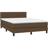  Krevet box spring s madracem LED tamnosmeđi 140x200 cm tkanina | shoptok.hr