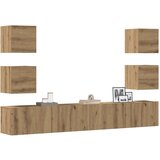 vidaXL Stenska TV omarica 6 kosa artisan hrast inženirski les, (21606762) | Shoptok.si