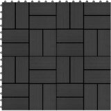 vidaXL Talne plošče 11 kosov WPC 30x30 cm 1 m² črne, (21143974) u