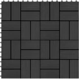 vidaXL Talne plošče 11 kosov WPC 30x30 cm 1 m² črne, (21143974)