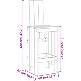  Barski stolci 2 kom 40 x 42 x 120 cm od masivne borovine | shoptok.hr