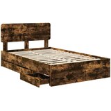  Krevetna konstrukcija s ladicama Dimljeni Hrast 120 x 190 cm | shoptok.hr