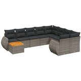  10-dijelni set vrtnih sofa od poliratana s jastucima sivi | shoptok.hr
