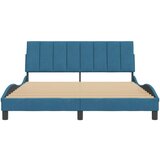  Posteljni okvir z vzglavjem moder 160x200 cm žamet, (21086512) | Shoptok.si