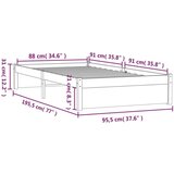  Za krevet od masivnog drva 90 x 190 cm 3FT jednokrevetni | shoptok.hr