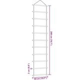 vidaXL Stenska dekoracija v obliki lestve 50x200 cm Naravna veja | Shoptok.si