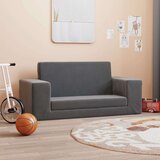 vidaXL Raztegljiv otroški kavč dvosed antracit mehak pliš | Shoptok.si