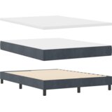 vidaXL box spring krevet s madracem i led osvjetljenjem tamno siva 140x190 cm baršun | shoptok.hr