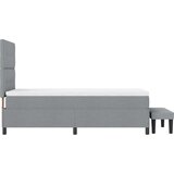 Box Spring Krevet s Madracem i Klupom Svijetlosivi 90x200 cm Tkanina | shoptok.hr