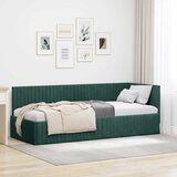 vidaXL Kutni okvir kreveta s uzglavljem Tamnozelena 80 x 200 cm Baršun | shoptok.hr