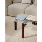 noo.ma Bordo rdeča klubska mizica s stekleno mizno ploščo 55x105 cm Kob – | Shoptok.si