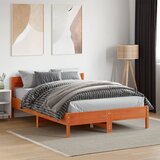 Maison Chic Posteljni okvir - Dvoposteljna postelja - Zakonska postelja brez vzmetnice voščeno rjav 120x190 cm borovina-J13162, (21772862) | Shoptok.si