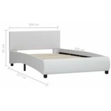 posteljni okvir z LED osvetlitvijo, umetno usnje, bela, 100×200 cm | Shoptok.si