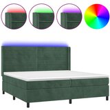  The Living Store Box spring postelja z vzmetnico LED tem. zelena 200x200cm žamet - Box Spring Postelja, (21449839) | Shoptok.si