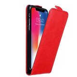 Cadorabo Ohišje, združljivo z Apple iPhone X / XS v rdeče jabolko - Zaščitni ovitek v obliki flipa z magnetnim zapiranjem, (20559207) Cene