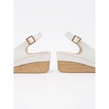 Shelvt White sandals on a low wedge espadrilles | shoptok.hr
