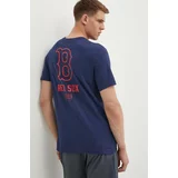 Nike Bombažna kratka majica Boston Red Sox moška, mornarsko modra barva
