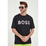 Boss Bombažna kratka majica GREEN črna barva | Shoptok.si