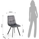Tomasucci Sivi žametni jedilni stoli v kompletu 2 ks Toffee – | Shoptok.si