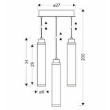  LED luster na sajli CORTE LED/25W/230V crna | Eponuda.com