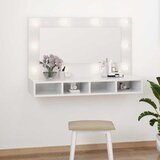 Ormarić s ogledalom LED svjetlima sjajni bijeli 90x31,5x62 cm | shoptok.hr