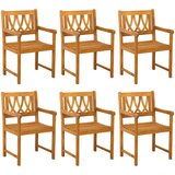  Vrtne stolice 6 pcs Prirodna Čvrsto drvo akacije | shoptok.hr