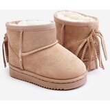 Boto Children's Fleece-lined Fringed Snow Boots Beige Mikyla | Shoptok.si
