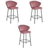 Gatta stolac - tamnoružičasti baršun / crne noge x 3 | shoptok.hr