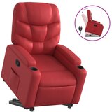 vidaXL Naslanjač s funkcijo vstajanja rdeče umetno usnje, (20926964) | Shoptok.si