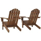 Vrtne stolice Adirondack sa stolićem od masivne jelovine smeđe | shoptok.hr