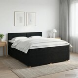  Boxspring krevet s madracem Crna 160 x 200 cm Tkanina - Crna 160 x 200 cm Prošiveno gumbima Cijene