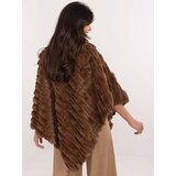 Wool Fashion Italia Poncho-AT-PN-2347.16-brown | Shoptok.si