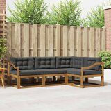  Set vanjskih sofa 4 kom. Prirodna i antracit Smeđa 245,5 x 166,5 x 73 cm | shoptok.hr