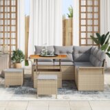 8 8-delni vrtni sofa set z blazinami Bež poli ratan Acacia | Shoptok.si