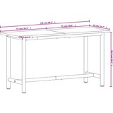  Radni stol 150x55x81,5 cm od masivne bukovine i metala | shoptok.hr