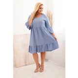 Kesi Włoski Women's Plus Size viscose dress with openwork decoration denim | Shoptok.si